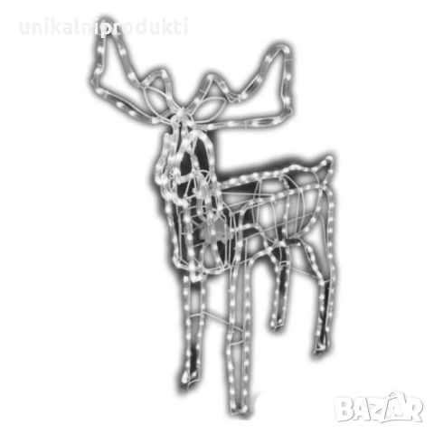 3D LED коледен елен 1 м х 80 см, студено бяла светлина, флаш ефект, IP65, снимка 3 - Лед осветление - 52266246