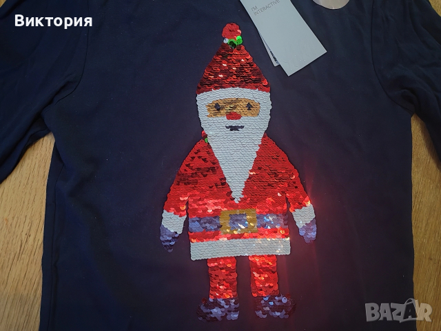 нова коледна блуза за момче 134 размер, снимка 3 - Детски Блузи и туники - 52552536