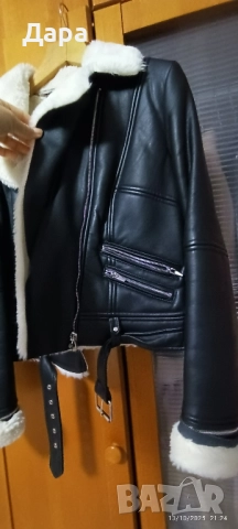 Дамско кожено яке М/L, снимка 4 - Якета - 52046725