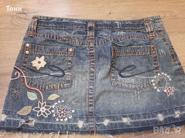 Дамска дънкова пола, снимка 2 - Поли - 36257704