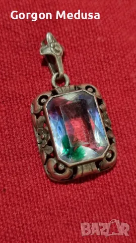 Антична голям арт деко висулка от немско сребро 835 проба