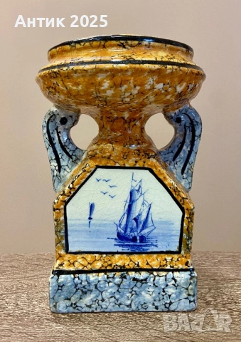 Cassolette (baguier) Арт Деко от белгийска фаянсова керамика Wasmuël, ок. 1920 г.