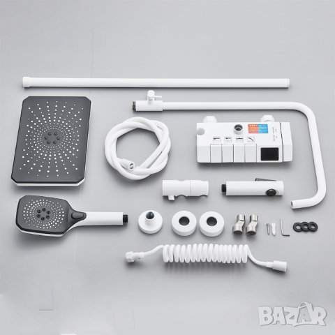 Интелигентен термостатен душ за баня с дисплей / бял / черен / сив, снимка 15 - Душове - 40913087