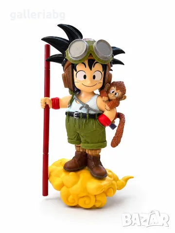 Аниме фигура Kid Goku с облак и жезъл – Dragon Ball, 26 см