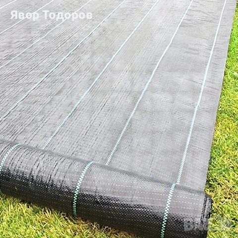 Черен агротекстил против плевели, 90г/м², UV защита, 1.1м х 50м, снимка 7 - Други - 53829310