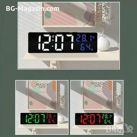 LED електронен настолен часовник с температура влажност USB аларма будилник дигитален големи цифри, снимка 3 - Други - 51039013