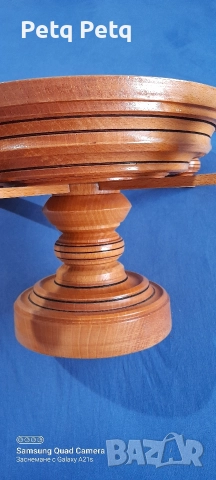 масивен дървен свещник , снимка 4 - Антикварни и старинни предмети - 52720545