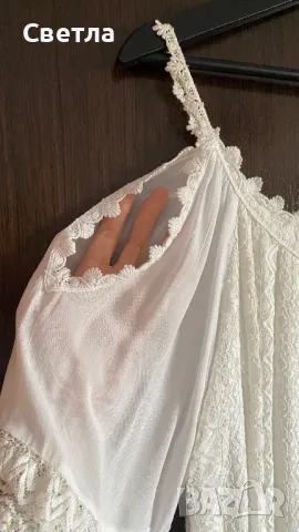 Бяла рокля на Guess, снимка 4 - Рокли - 50429321