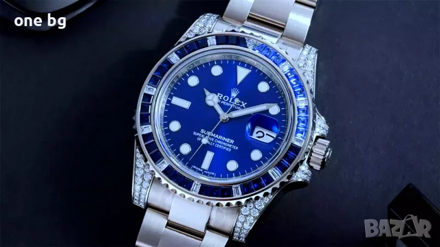 Rolex Submariner Blue King Jewels Diamond, снимка 14 - Луксозни - 55973441