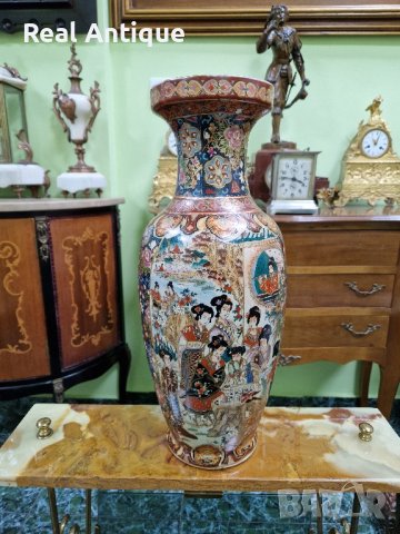 Страхотна голяма антикварна китайска порцеланова ваза Satsuma , снимка 4 - Декорация за дома - 44506401