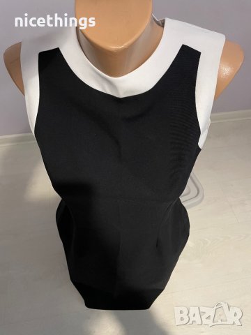 Рокля черно с бял кант, снимка 5 - Рокли - 36010596