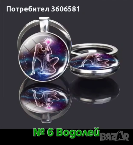 Стилни Ключодържатели със Зодии(плоски) - Перфектният Подарък за всички възрасти различни картинки, снимка 6 - Подаръци за рожден ден - 44724367