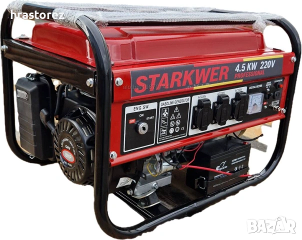 4.5 KW Бензинов Генератор за ток STARKWER с Ел стартер - Склад за Генератори за ток, снимка 3 - Генератори - 53230134