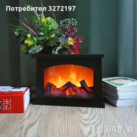 USB декоративна камина с реалистичен изкуствен огън, снимка 2 - Настолни лампи - 48130625