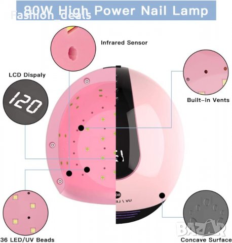 Нова лампа за нокти бързосъхнеща LED сушилня гел лак маникюр Печка, снимка 4 - Други - 38617131
