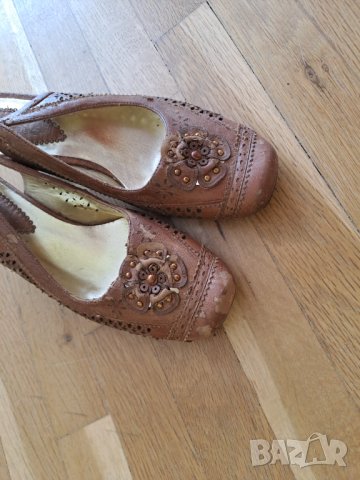 Дамски летни обувки с открита пета кафяви №36, снимка 3 - Сандали - 36598544