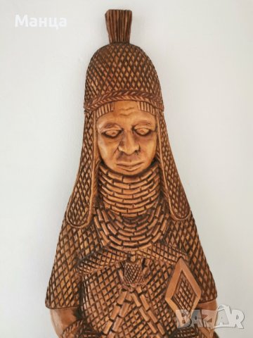 Дървена Африканска фигура, снимка 2 - Антикварни и старинни предмети - 44447619