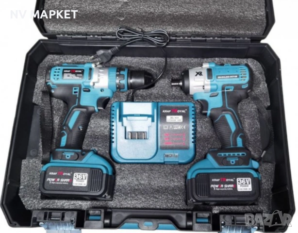 Комплект 2 в 1 Акумулаторен гайковерт и винтоверт 36V 8Ah, снимка 6 - Винтоверти - 53836560