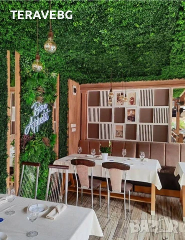 Зелени декоративни пана, снимка 4 - Изкуствени цветя - 50801470