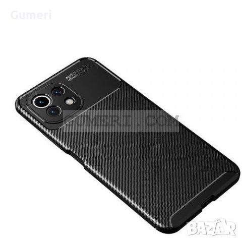 Xiaomi 11 Lite 5G NE Противоударен Силиконов Гръб Със Защита За Задната Камера - Карбон, снимка 2 - Калъфи, кейсове - 35727871