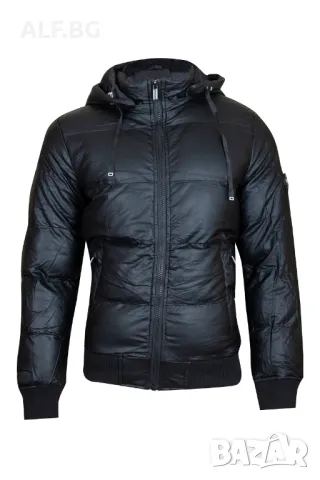 Мъжко зимно кожено яке – 3474 черно