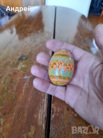 Старо дървено яйце #22, снимка 2 - Други ценни предмети - 53303957