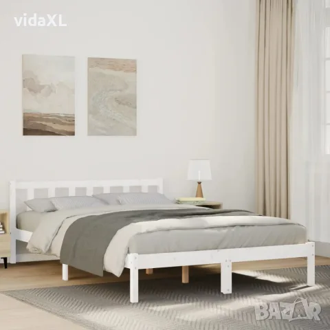 vidaXL Екстра дълга рамка за легло, без матрак, 140x220 см, бор масив, снимка 2 - Спални и легла - 56148194