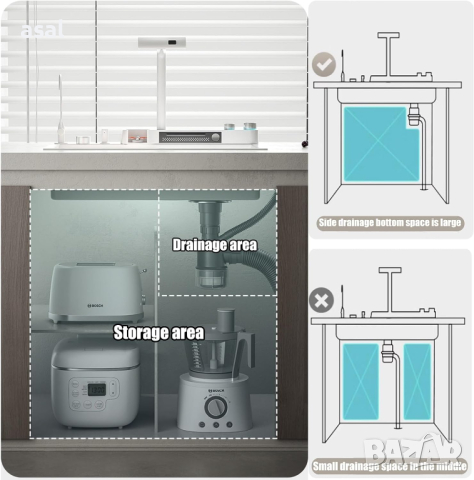 Луксозна бяла мултифункционална кухненска мивка с двоен водопад, снимка 18 - Мивки - 44729287
