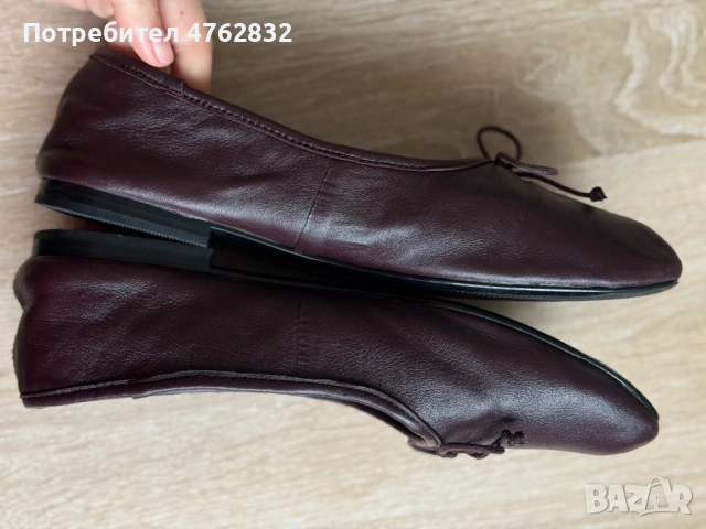Балеринки кожа р.40 бургунди, снимка 6 - Дамски ежедневни обувки - 53808470