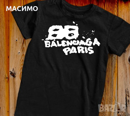 Тенискa Баленсиага , Тениски маркови , Balenciaga,черна  тениска, снимка 2 - Тениски - 44797885