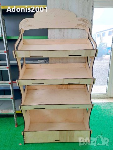 Стелаж за хляб, изработен от дърво, снимка 3 - Стелажи и щандове - 39757618