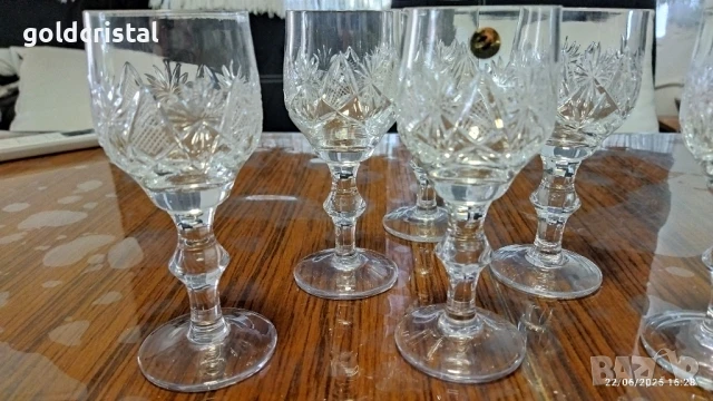 кристални чаши , снимка 3 - Антикварни и старинни предмети - 22462849