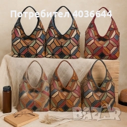 Дамска чанта с уникален пачуърк дизайн, снимка 3 - Чанти - 51607522