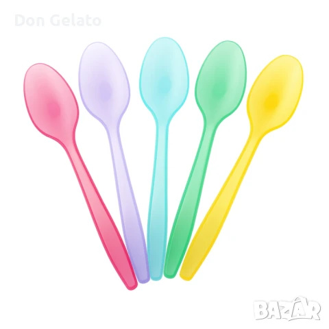 Пластмасови лъжички за сладолед – 10см, снимка 2 - Прибори за хранене, готвене и сервиране - 40814325