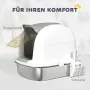 PawHut Котешка тоалетна от неръждаема стомана с капак, снимка 8