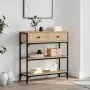 vidaXL Конзолна маса, дъб сонома, 72,5x25x75 см, инженерно дърво, снимка 2