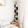 vidaXL Стенен ъглов рафт, черен, 20x20x127,5 см, инженерно дърво, снимка 3