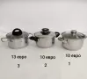 Малки тенджерки от неръждаема стомана с двойно дъно, снимка 1