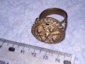 17-18 Век ВЪЗРОЖДЕНСКИ БОЛЯРСКИ АВТЕНТИЧЕН ЕТНОГРАФСКИ РЯДЪК ПРЪСТЕН БРОНЗ / САЧАН МАЙСТОРСКИ 30737, снимка 11