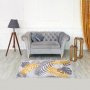 2340 Постелка килимче Оранжеви тропически листа, 100х150см, снимка 1 - Килими - 33905131