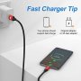 Нови 3M USB C дълъг кабел USB A към USB-C бързо зареждане 5 броя комплект, снимка 3