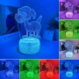 Холограмна 3D LED лампа Сладко куче,RGB Седемцветен Интелигентен Контрол,USB , снимка 8