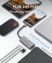 PULWTOP 4X 10Gbps USB-C хъб за лаптоп/USB-C мъжки към 4*USB-C 3.2 gen женски, снимка 5