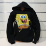 Нов детски суичър с дигитален печат Спондж боб в черен цвят, снимка 3