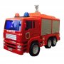 Детска играчка пожарна кола пръскаща вода - със звук и светлини - 24 см.