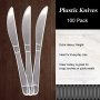 Нова опаковка от 100 прозрачни пластмасови ножа Къмпинг Парти Кетъринг, снимка 4