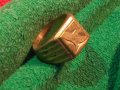Пръстен стар бронзов КРАСИВО ОРНАМЕНТИРАН ПОЗЛАТЕН РЪЧНА ИЗРАБОТКА 21860, снимка 2