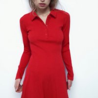 Червена мини рокля на Зара, снимка 4 - Рокли - 39873962