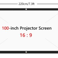 Мултимедиен Презентер Екран за Прожекции 221 см. 16:9 160° Платно за Проектор Презентации Мултимедиа, снимка 12 - Плейъри, домашно кино, прожектори - 41287661