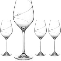 Нов Комплект от 4 броя Чаши за бяло вино/DIAMANTE Swarovski кристал подарък дом, снимка 1 - Други стоки за дома - 41652083